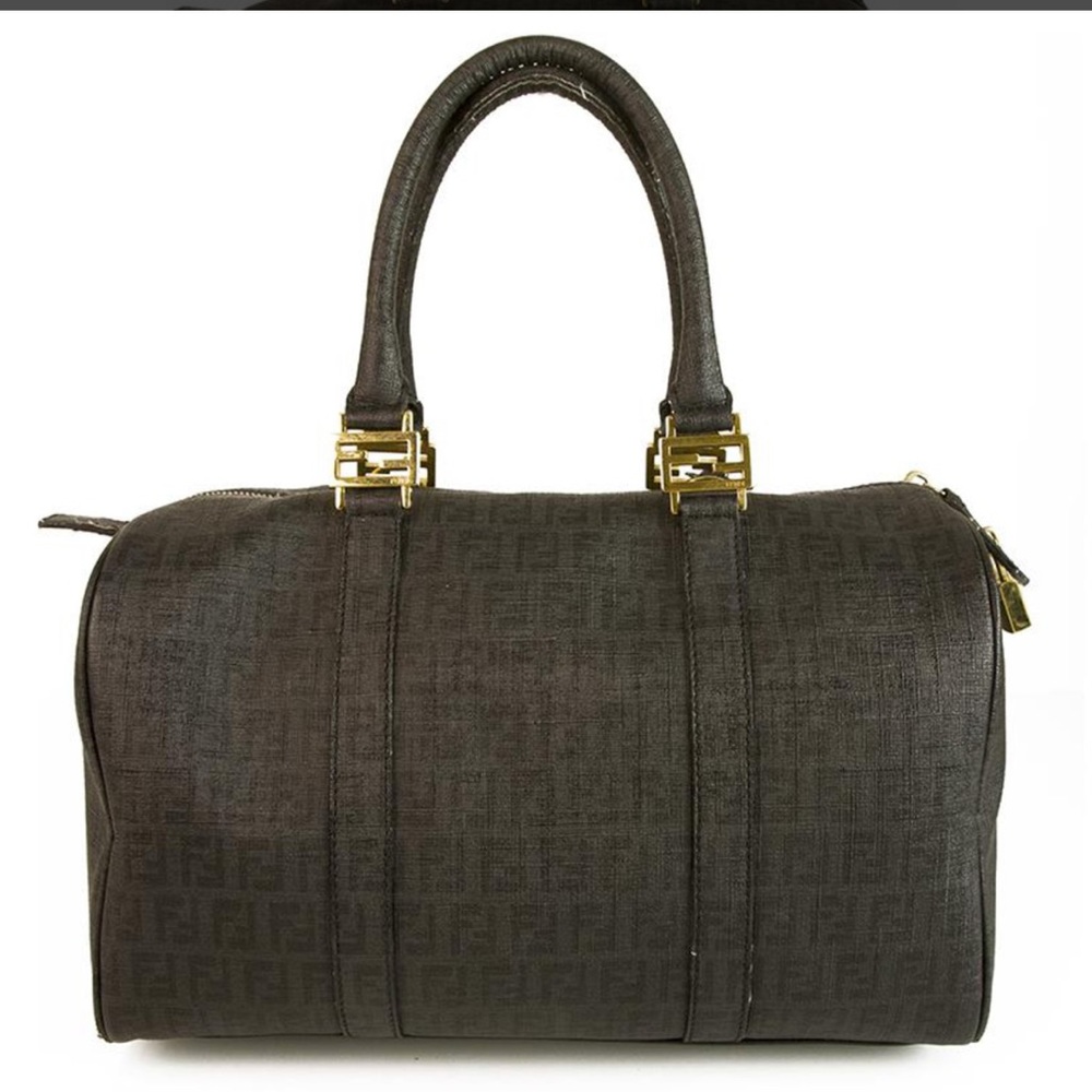 Vintage Fendi Zucca Print Black/Brown Monogram Coated Canvas Speedy Bag